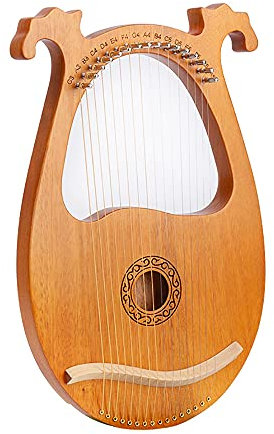 Lyre Harfe instrument Kleine Leierharfe 16 Saiten, Tragbare Leier Harfe im antiken Stil 16 Saite mit Stimmschlüssel, Ausgezeichnete Klangqualität, Tragetasche Für Musikliebhaber Anfänger