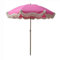 KXWOQ3ED Parasol de Plage Portable de 200cm à Franges Roses, Parasol de Jardin Extérieur, Protection UV, Parasol de Table Boho pour Patio Pique-nique Piscine Pelouse