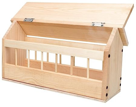 CAXUSD Holz Taubentrog Vogelfutterbox Automatischer Taubenfutterspender Futtertrog Für Kleines Geflügel Mit Mehreren Schlitzern