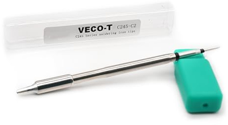 VECO-T Lötkolbenspitzen, C245-C2 Ersatzspitze für C245-102, bleifreier Heizkern, Lötkolbenkopf mit konstanter Temperatur, kompatibel mit JBC-Lötstation-Werkzeugen