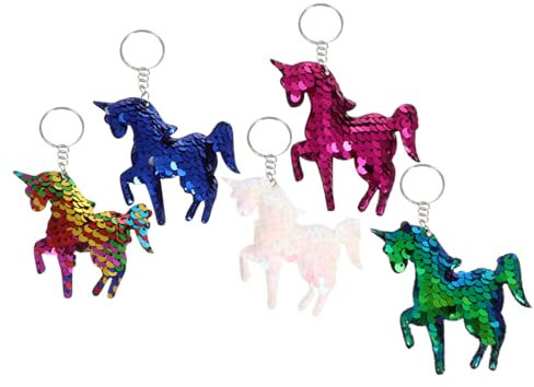 10 Stück Einhorn Schlüsselanhänger mit Glitzer für Weihnachten Mottoparty