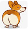 Corgi Dog Funny Butt, Square Magnetic Refrigerator Sticker Acrylic Fridge Magnets Furniture Decoration 1pc