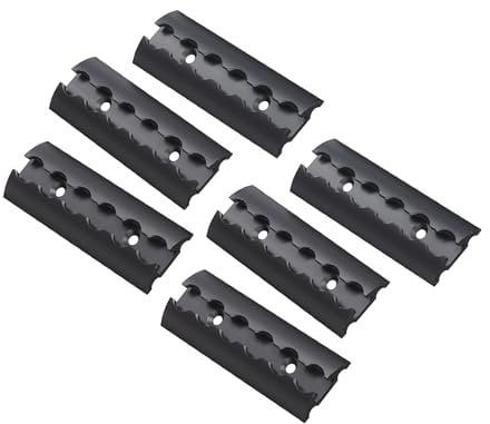 FTsolid 6 X 15 cm guida Airline in alluminio con fori, fissaggio del carico in alluminio (nero, semicircolare)