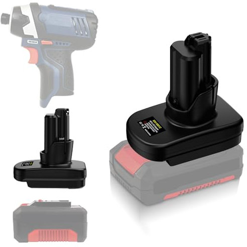 EIN18BS12 Adaptateur de batterie pour Einhell 18 V vers outil électrique Bosch 12 V Li-Ion Adaptateur de batterie pour batterie Einhell 18 V vers pour outil électrique Bosch 12 V Li-Ion (pas de