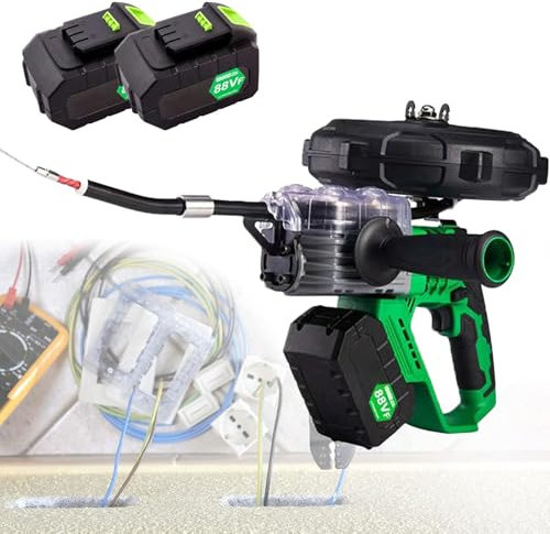 Cable Threading Tool, Electrical Wire Threader Machine, Lithium-Powered Wire Threading Machine, 4 Wheel Drive, for Pipe Decoration Communication Cable,1*Battery