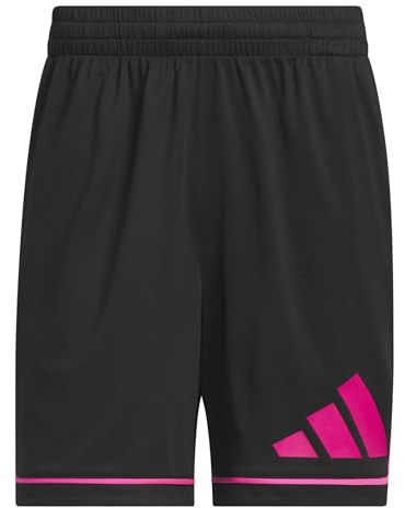 adidas Herren adidas Basketball Badge of Sport Short, Black/Shock Pink, M 5 inch