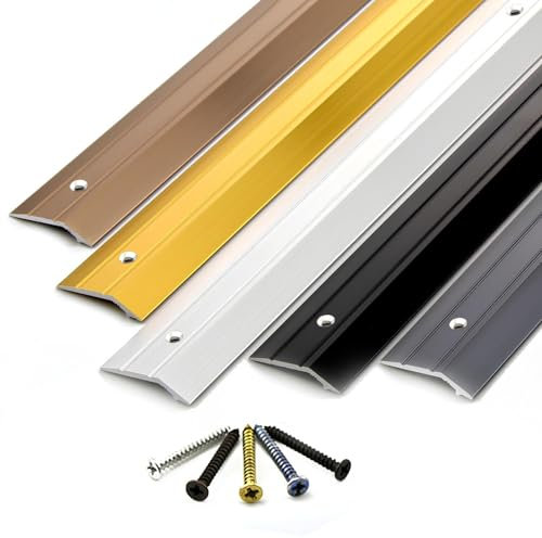 Aluminum Floor Transition Trim Carpet & Floor Edging Trim, 1.18inw Threshold Strip, Anti Slip Gap Cover Door/Carpet/Tile Reducer Suitable For Threshold Height 0.2-0.5cm (0.09in-0.2in)(Iron Gray,3.3*90