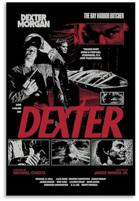 juaseehke Dexter Morgan Poster, dekorativer Leinwanddruck, ästhetische Wandkunst, 30 x 45 cm, ungerahmter Stil