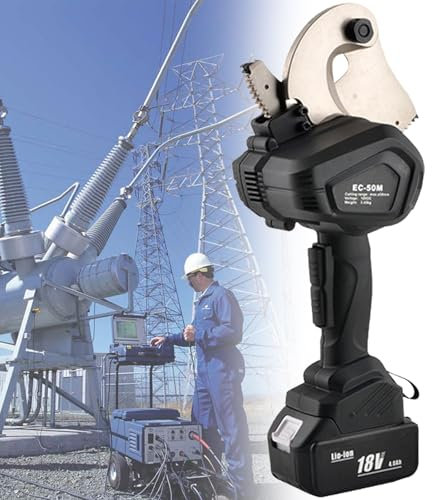 Cisaille à câble hydraulique électrique professionnelle avec double batterie, coupe-câble AL/CU et coupe-fil blindé(75M)