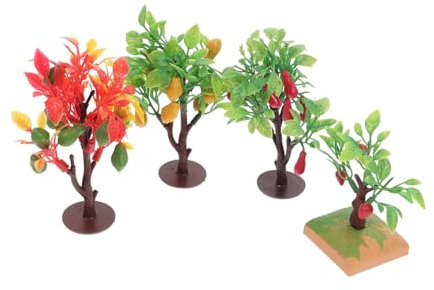 BESPORTBLE Künstliches Modell 4 Stück aus Abs Miniatur Baum Deko für Mikro Landschaften Realistische Kunstpflanze für Dioramen und Modellbau