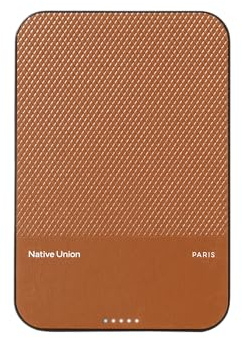 Native Union (Re) Classic Power Bank | Magnetic - Qi2 MagSafe Compatible 5000mAh 15W Portable Charger - USB-C Cable Included - Compatible with iPhone Air, 17, 17 Pro, 17 Pro Max, AirPods & More (Tan)