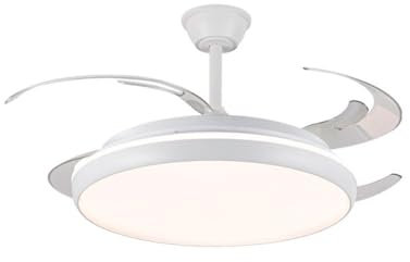 Bilake Ventilador de techo con luz 80W 9.000Lm retráctil grande 60 cm plafón 120 cm aspas desplegadas | Lampara Ventilador Charly XL