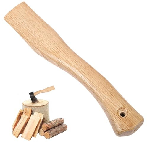Ligeinsrk Pick Axe Handle, 11inch Wooden Curved Hatchet Handle Replacement with Hanging Hole for Hickory Axe