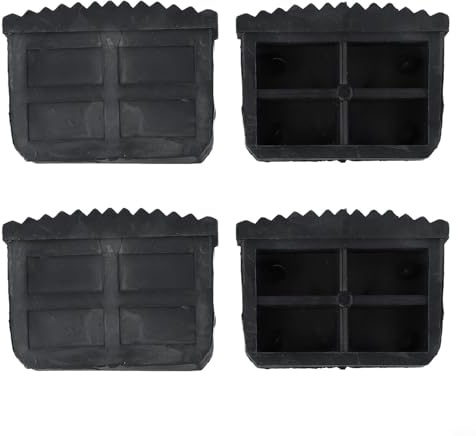 Besttoolifes Lot de 4 patins de pieds de rechange antidérapants et pliables en caoutchouc pour échelle d'ingénierie Noir 60 x 22 mm