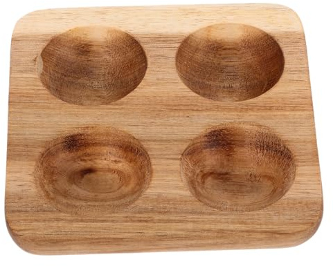 Gatuida Acacia Wood Egg Tray Holder Wooden Separator for Kitchen Refrigerator Countertop Storage and Display
