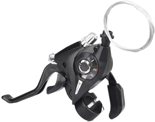 TECHAUTO 1 par 3 7 8 velocidades Palanca de Cambios para Bicicleta Freno Pulgar Palanca de Freno MTB desviador de Bicicleta palancas de Freno de conducción(Only Left 3 Speed)