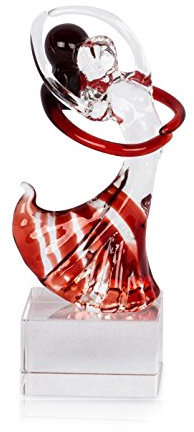 levandeo Designer Glas Skulptur B x H x T: 5x14x5cm Tänzer Glasfigur Deko Geschenk Unikat