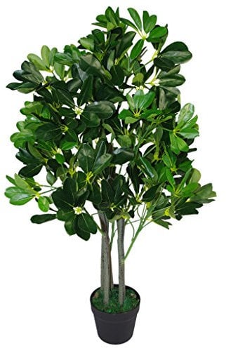 Leaf Artificial Ficus Tree/Plant, Dark Green, 95cm