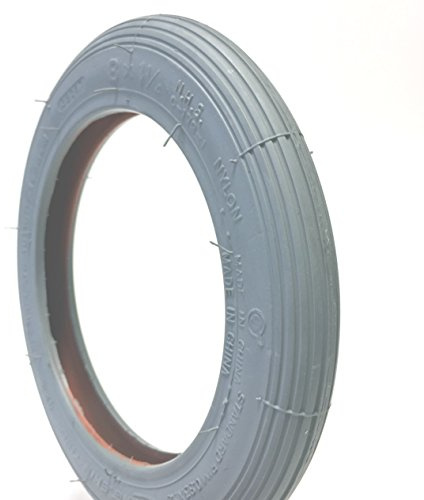 CST Rollstuhlreifen 8 x 1 1/4, auch 200x30, grau, Reifen mit Rillenprofil Leichtlauf, 2,5 bar (36 PSI), passend für manuellen Rollstuhl, Top-Qualität