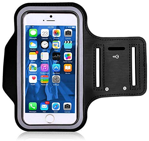 Running Armband for iPhone XS Max/XR Adjustable Phone Arm Case for iPhone 6 Plus 6s Plus 7 Plus 8 Plus 15 14 13 12 11 Pro for Outdoor Sports Jogging Exersise Biking with Key Holder