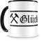 Samunshi® Schlägel und Eisen Glück Auf 1 Tasse Kaffeetasse Teetasse Kaffeepott Kaffeebecher Becher Ruhrpott Schalke Schlägel und Eisen Glück Auf 1 300ml schwarz/schwarz