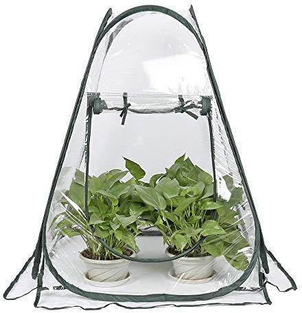 Mini Invernadero Pop up Grow House, Cubierta de Invernadero de PVC para Interiores y Exteriores, Cubierta de Plantas de jardinería portátil pequeña, Refugio de Flores para jardín, 70 x 70 x 80 cm