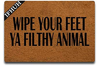 IFHUH Wipe Your Feet Ya Filthy Animal Doormat Funny Doormat Sayings Front Door Mat Rubber Non Slip Backing Funny Welcome Mat Indoor Outdoor Rug 23.6 in(W) X 15.7 in(L)