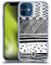Head Case Designs Horizontal Mix Schwarz-Weiss Muster Doodle Soft Gel Handyhülle Hülle kompatibel mit Apple iPhone 12 Mini