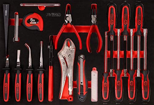 KS Tools 811.1032 Schraubendreher- / und Zangen-Satz in Schaumstoffeinlage, 32-tlg