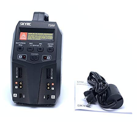 SKYRC T200 Dual Balance Ladegerät AC100-240V/DC 11-18V Eingang 12A 100W für LiPo Li-Ion LiHV Life 1-6S / NiMH NiCd 1-15S Akku Pb 2-20V