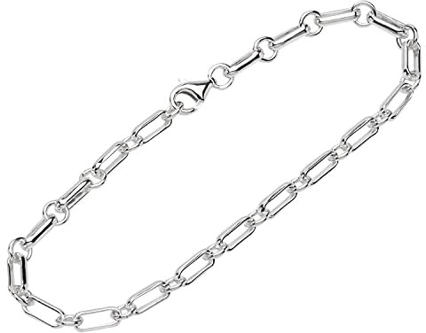NKlaus Bracciale in argento 925 22cm Figaro Anchor Chain Catena da uomo 12068