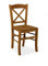 Mar.c.a. Design - Juego de 2 sillas modelo cruz totalmente de madera de haya de nogal oscuro | Silla apta para comedor, cocina y salón, oficina y entrada - Fabricado en Italia | Medidas 46 x 45 x 80