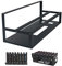 Cloud Fire Mining Rig Frame 6/8 GPU, Stahl Offen Mining Frame mit Antistatikstreifen, Open Air Miner Mining Case für ATX/BTX/FLEX/ITX/MicroATX, 5 x 12cm Ventilator (Nur Rahmen)