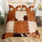 richhome Rindsleder-Patchwork Bettwäsche-Set,Bauernhaus-Viehhaut Bettwäsche Set 135x200cm,Nähen von Kuhfellen Betten Set für Kinder Jungen Mädchen Teenager 2St.Reißverschluss Mikrofaser