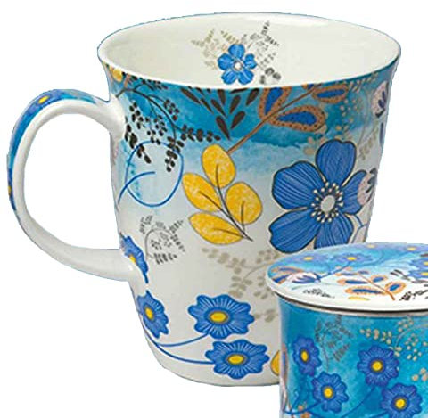 TeaLogic - White Cherry Teebecher Tasse Nicole - Becher Teetasse mit Blumen Motiv - Fine Bone China (300ml)