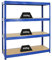PROREGAL Schwerlastregal Dino Extra Breit 180x160x60 cm Fachlast 600kg Blau, Garagenregal, Lagerregal, Steckregal, Weitspannregal