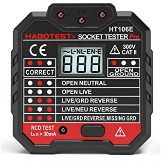 WANGCL Socket Tester with Voltage Display Power Socket Automatic Electric Circuit Polarity Voltage Detector Wall Plug Breaker Finder