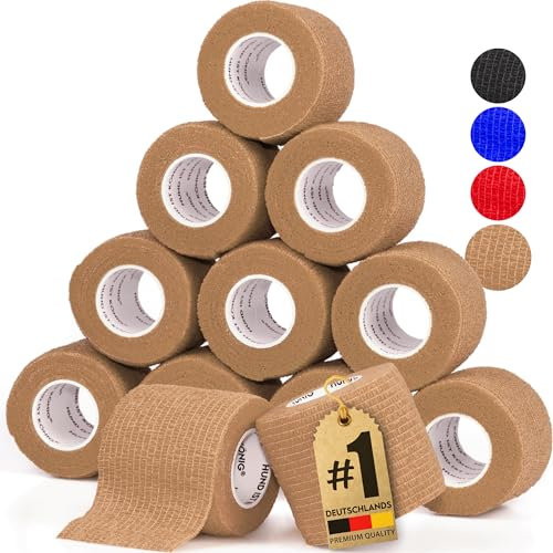 HUND IST KÖNIG selbstklebender Verband, elastische Binde 12x4,7m selbsthaftende Bandage, Haftbandage selbstklebend für Mensch & Tier, Fixierbinde - selbsthaftender Verband selbstklebend, Bandagen