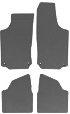 Velourmattenset für Opel Corsa C Bj. 2000 – 2006 STD GRAU runde Befestigungen Veloursfussmatten Automatten Mit Absatzschoner Passform Neu