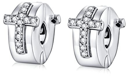 Yashuo Clip Charm Spacer Bead für Damen Charm Armbänder 925 Sterling Silber Charms Runde Stopper Perlen