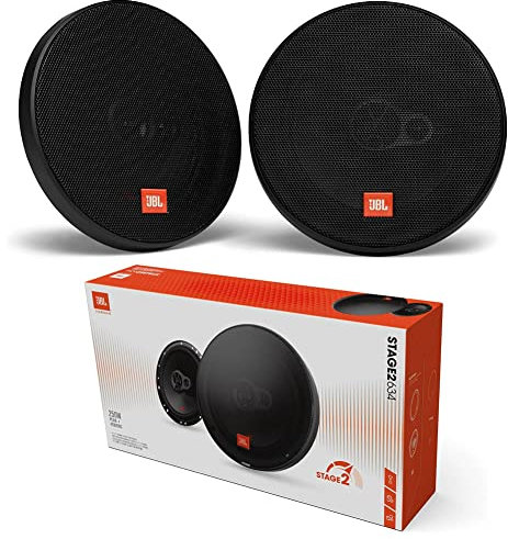 KIT SET PER JBL STAGE2 634 2 altoparlanti coassiali a 3 vie 6,5 16,5 cm 165 mm 40 watt rms 250 watt max impedenza 4 ohm 91 db per auto neri, a coppia