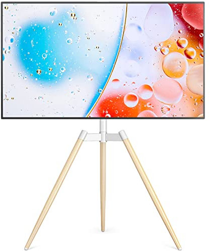 RFIVER Tripod TV Ständer Stativ Ständer Tripod Fernsehständer TV Bodenständer mit Staffelei Höhenverstellbar Schwenkbar für 32-65 Zoll Fernseher Max Vesa 400 * 400mm 35kg