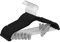 SONGMICS Cintres pour Pantalons, Lot de 10, en Velours, Longueur 42,5 cm, avec Pinces Réglables, Antiglisse, Gain de Place, pour Pantalons, Manteaux, Robes, Noir CRF012B10