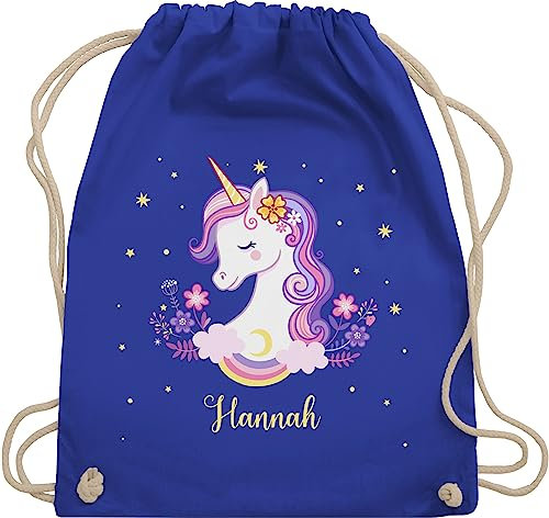 Turnbeutel Rucksack - Einhorn Geschenk Einhörner I Unicorn - Unisize - Royalblau - personalisierte geschenke mädchen einhornrucksack unicorns with beutel wechselbeutel kita kinderturnbeutel