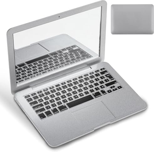 TIESOME Katzenspielzeug Laptop Minispiegel, winziger Computerspiegel Katzenspielzeug Tasche Make up Spiegel gefälschter Laptop für Puppenhaus Dekoration Katzenspielzeug (weiß)