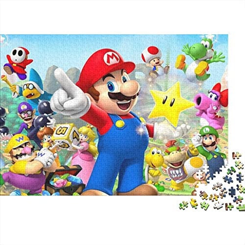 Super Mario 500 Teile Puzzle Für Erwachsene Game Characters Premium Holzpuzzle Große Puzzles Jugendliche Pädagogisches Spiel Spielzeug Geschenk Für Geburtstagsgeschenk 500pcs (52x38cm)