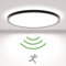 zemty Motion Sensor Lights Indoor 18W 1800LM 5000K, Ø 9Inch/23cm LED Ceiling Light Bathroom Lights Ceiling Waterproof, Black Flush Shed Light for Toilet,Stair,Loft,Porch,Bath,Attic,Garage Lighting