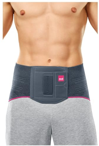 medi Lumbamed Basic Rückenbandage Lumbalstützorthese für Herren - Farbe: Silber - Größe: II - Feuchtigkeitsregulierend und Atmungsaktiv