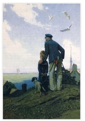 AAVEDA Norman Rockwell, Babysitter-Leinwand-Poster, Wandkunst, Dekordruck, Bild Gemälde für Wohnzimmer, Schlafzimmer, Dekoration, ungerahmt, 30 x 45 cm