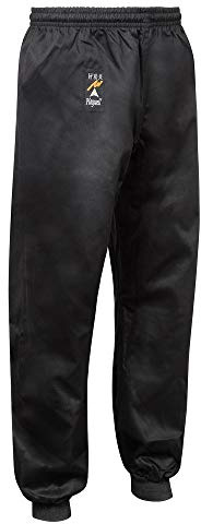 Playwell Pantalon d'entraînement Classique en Coton pour Arts Martiaux Kung Fu - Noir - 9 oz (5/180 cm)